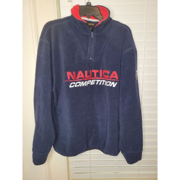 Nautica Competition Navy Fleece Pullover Sweatshirt M - Picture 1 of 6